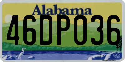 AL license plate 46DP036