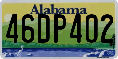 AL license plate 46DP402