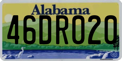 AL license plate 46DR020