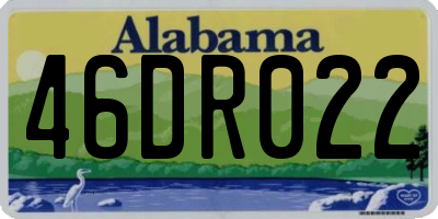 AL license plate 46DR022