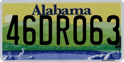 AL license plate 46DR063