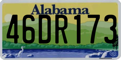 AL license plate 46DR173