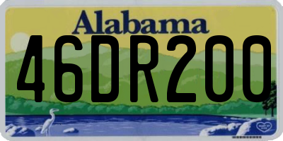 AL license plate 46DR200