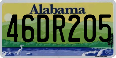 AL license plate 46DR205