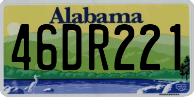 AL license plate 46DR221