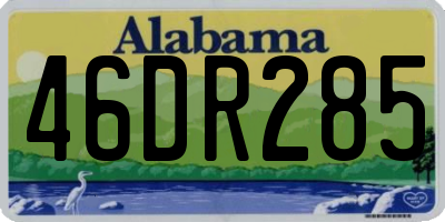 AL license plate 46DR285