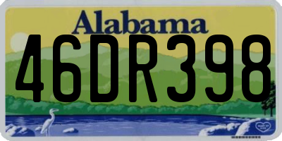AL license plate 46DR398