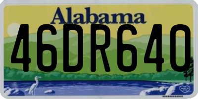 AL license plate 46DR640