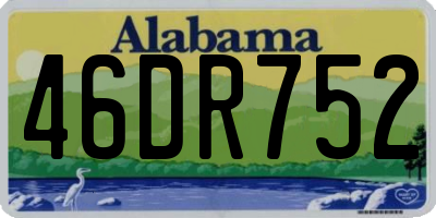AL license plate 46DR752