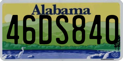 AL license plate 46DS840