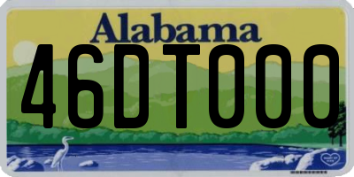 AL license plate 46DT000