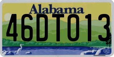 AL license plate 46DT013