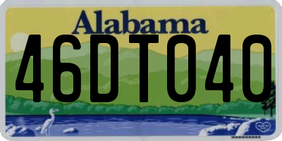 AL license plate 46DT040