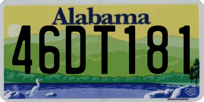 AL license plate 46DT181