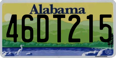 AL license plate 46DT215