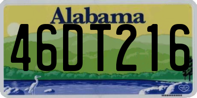 AL license plate 46DT216