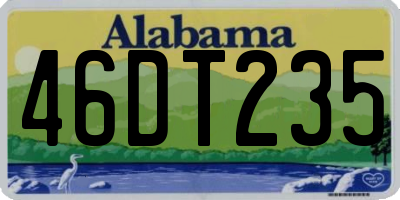 AL license plate 46DT235