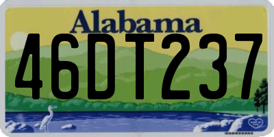 AL license plate 46DT237