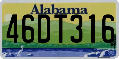 AL license plate 46DT316