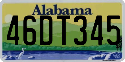 AL license plate 46DT345