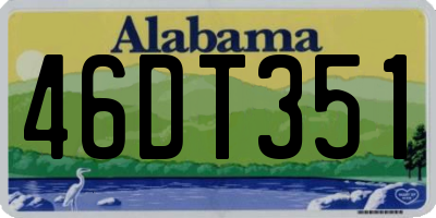 AL license plate 46DT351