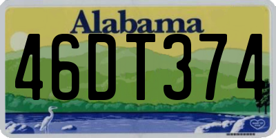 AL license plate 46DT374
