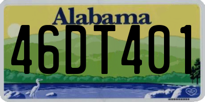 AL license plate 46DT401
