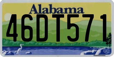 AL license plate 46DT571