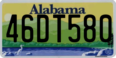 AL license plate 46DT580