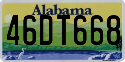AL license plate 46DT668
