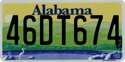 AL license plate 46DT674