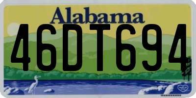 AL license plate 46DT694