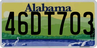 AL license plate 46DT703