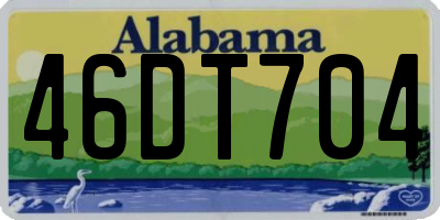 AL license plate 46DT704
