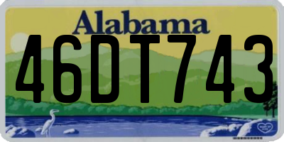 AL license plate 46DT743
