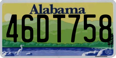 AL license plate 46DT758