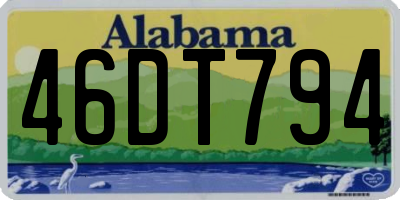 AL license plate 46DT794