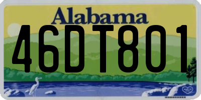 AL license plate 46DT801