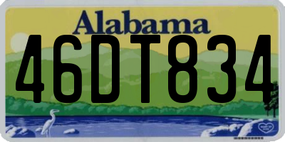 AL license plate 46DT834
