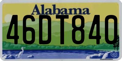 AL license plate 46DT840