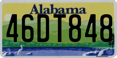 AL license plate 46DT848
