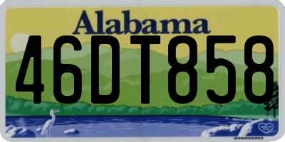 AL license plate 46DT858