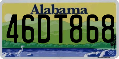 AL license plate 46DT868
