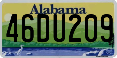 AL license plate 46DU209