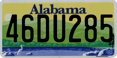 AL license plate 46DU285