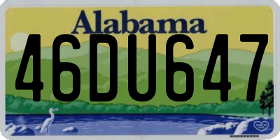 AL license plate 46DU647