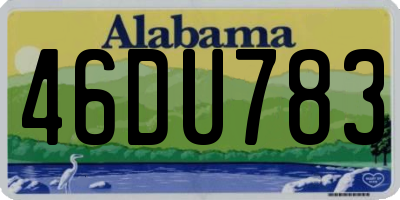 AL license plate 46DU783