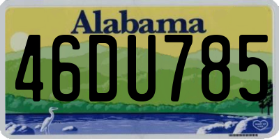 AL license plate 46DU785
