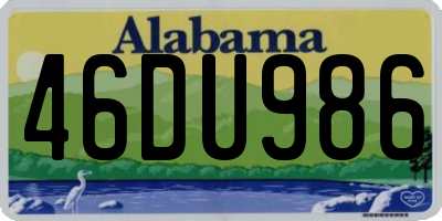 AL license plate 46DU986