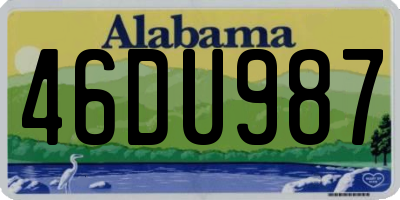 AL license plate 46DU987